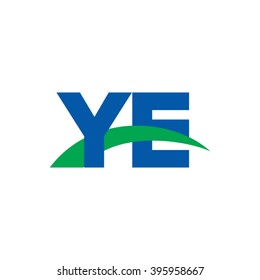 YE initial overlapping swoosh letter logo blue green