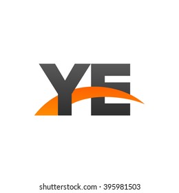 YE initial overlapping swoosh letter logo black orange