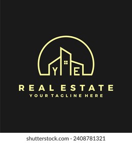 Iniciales YE hogares moderna empresa de construcción logo vector.eps