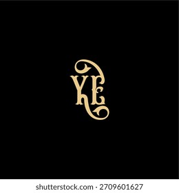 YE letra conceito real inicial Barock estilo design monograma logotipo moderno