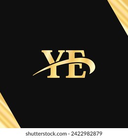 Y.E letter Logo Monogram golden design luxury typography vector of business initial name branding Logotype