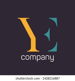 YE logo design. Monogram logo letters Y and E. Company logo