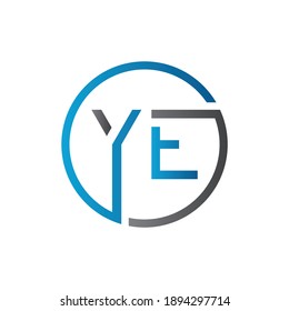 YE Logo Design Vector Template. Initial Circle Letter YE Vector Illustration