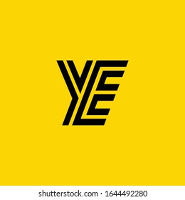 Logotipo YE diseñado con las letras y e en formato vectorial.