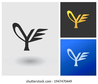 YE logo initial letter mark, modern company logo