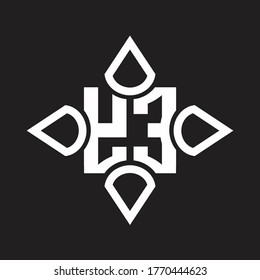 YE Logo monogram with four cone rounded by the shape design template