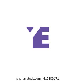 YE Logo. Vector Graphic Branding Letter Element. White Background