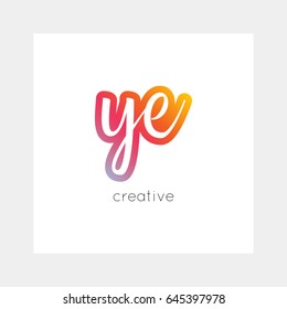 YE logo, vector. Useful as branding, app icon, alphabet combination, clip-art.