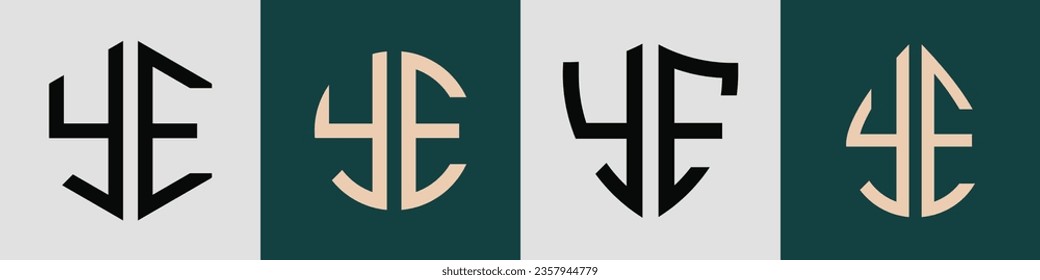 YE modern initial letter logo design vector bundle. It will be suitable for which company or brand name start those initial.