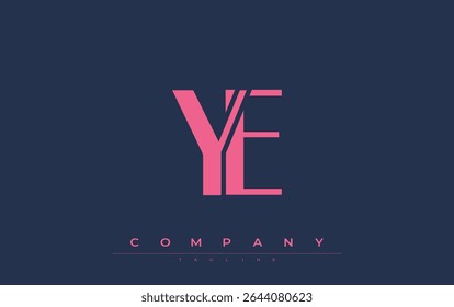 YE Modern Initials Logo Design. Branding logo with stylized initials showcasing bold design and modern aesthetic. Ideal for professional business branding or creative projects focusing on minimalistic
