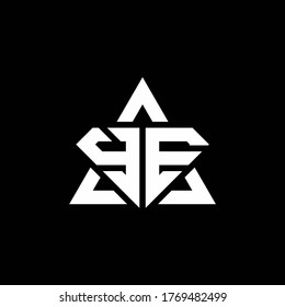 YE monogram logo with diamond shape and triangle outline design template