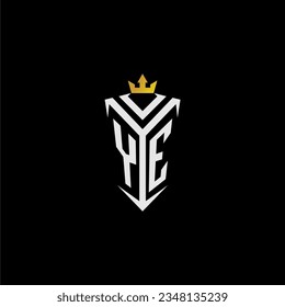 YE monogram logo initial for shield  crown style design