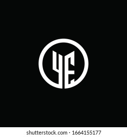 YE monogram logo isolated with a rotating circle