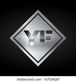 YE Monogram, Silver Logo, Luxury, Elegant, Abstract, square