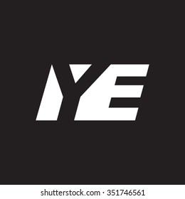 YE negative space letter logo black background