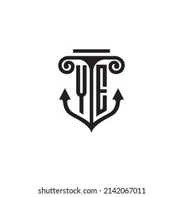 YE pillar and anchor combination concept logo in high quality design