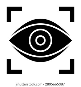 ye scan icon. Bio metric recognition and access verification symbol on transparent background