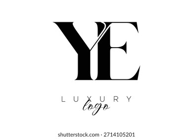 Letra Serif YE Monogram Tipografia Logotipo para identidade de marca premium elegante