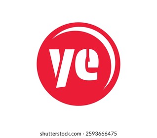 YE sport emblem or team logotype. Ball logo with a combination of Initial letter Y and E for balls shop, sports company, training, club badge. Vector illustration.