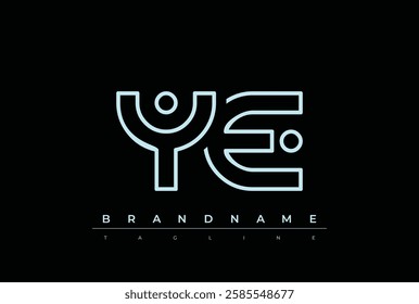 YE Technology Letter Logo Template. This tech letter logo is a graphic mark that uses letters to represent a technology company.
