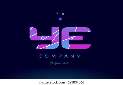 ye y e  creative color blue background pink purple magenta alphabet letter company logo vector icon