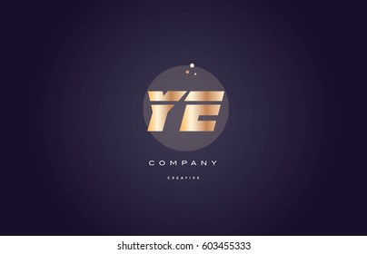 ye y e  gold yellow golden metal metallic bold luxury product modern creative gradient alphabet company logo design vector icon template