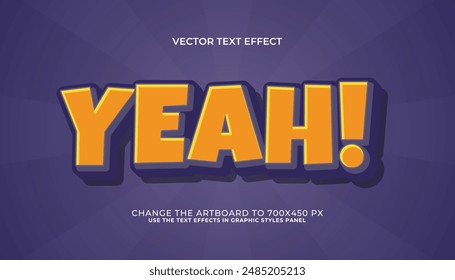 yeah 3d editable vector text effect. comic style text effect