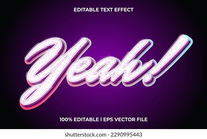 Ja 3D-Texteffekt und bearbeitbarer Text, Vorlage 3d-Stil für trendige Titel