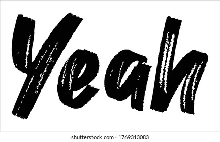sí Pincel Tipografía mano dibujado escribir texto negro sobre fondo blanco