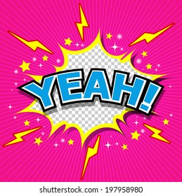 Yeah! Comic Speech Bubble, Cartoon 