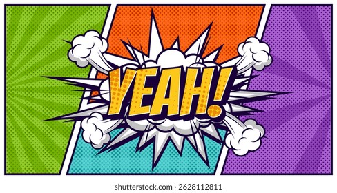 Yeah Comic Speech Bubble Cartoon art and illustration