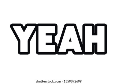 yeah comic words isolated icon