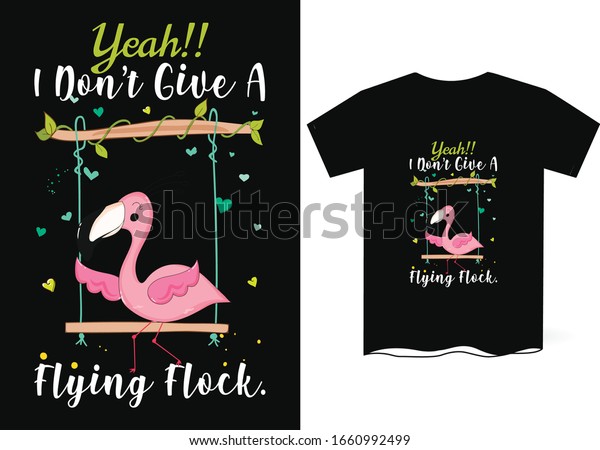 Download Yeah Dont Give Flying Flock Flamingo Stock Vector Royalty Free 1660992499