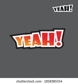 ¡SÍ! estilo de mensaje en el contorno negro Sticker set para banner, web, afiche, caricatura de texto. Ilustración vectorial, estilo plano, imagen clip