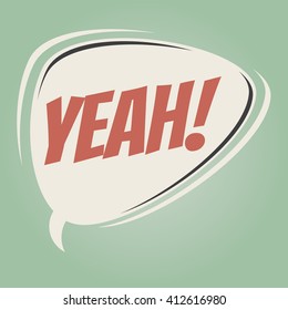 yeah retro speech bubble