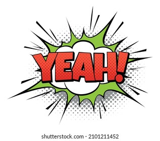 Yeah sticker. Funny bright comic style bubble