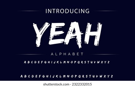 Yeah Stylish brush painted an uppercase vector letters, alphabet, typeface.