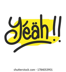 Ja, ja, oh. . Zeichensatz-Etikettenausdruck Cartoon. Comic-Text-Soundeffekte. Klingt Vektorgrafik. 