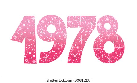 year 1978 decorative celebratory number