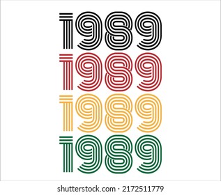 Year 1989 Retro Font Vector Year Stock Vector (Royalty Free) 2172511779 ...