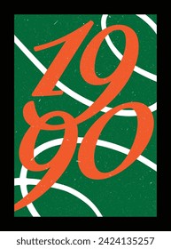Year 1990 poster design, born in 1990, 1990 flyer poster design, room decoration