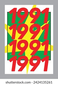 Year 1991 poster design, born in 1991, 1991 flyer poster design, room decoration, portrait design