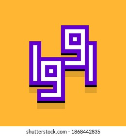 Year 1991 text with 3d isometric effect. Vector illustration.
