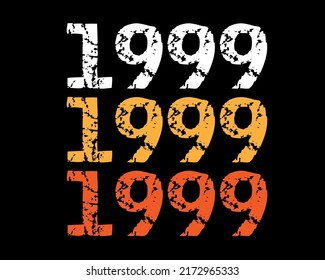 Tipo de letra de contrabando en el año 1999. Vector con año de fondo negro.