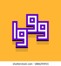 Year 1999 text with 3d isometric effect. Vector illustration.