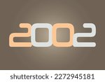 Year 2002 numeric typography text vector design on gradient color background. 2002 historical calendar year logo template design. 