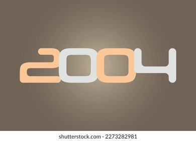 Year 2004 numeric typography text vector design on gradient color background. 2004 historical calendar year logo template design. 