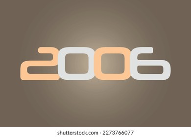 Year 2006 numeric typography text vector design on gradient color background. 2006 historical calendar year logo template design. 