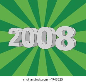 the year 2008 - illustration with retro background (vector eps format)