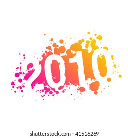 year 2010 illustration - vector